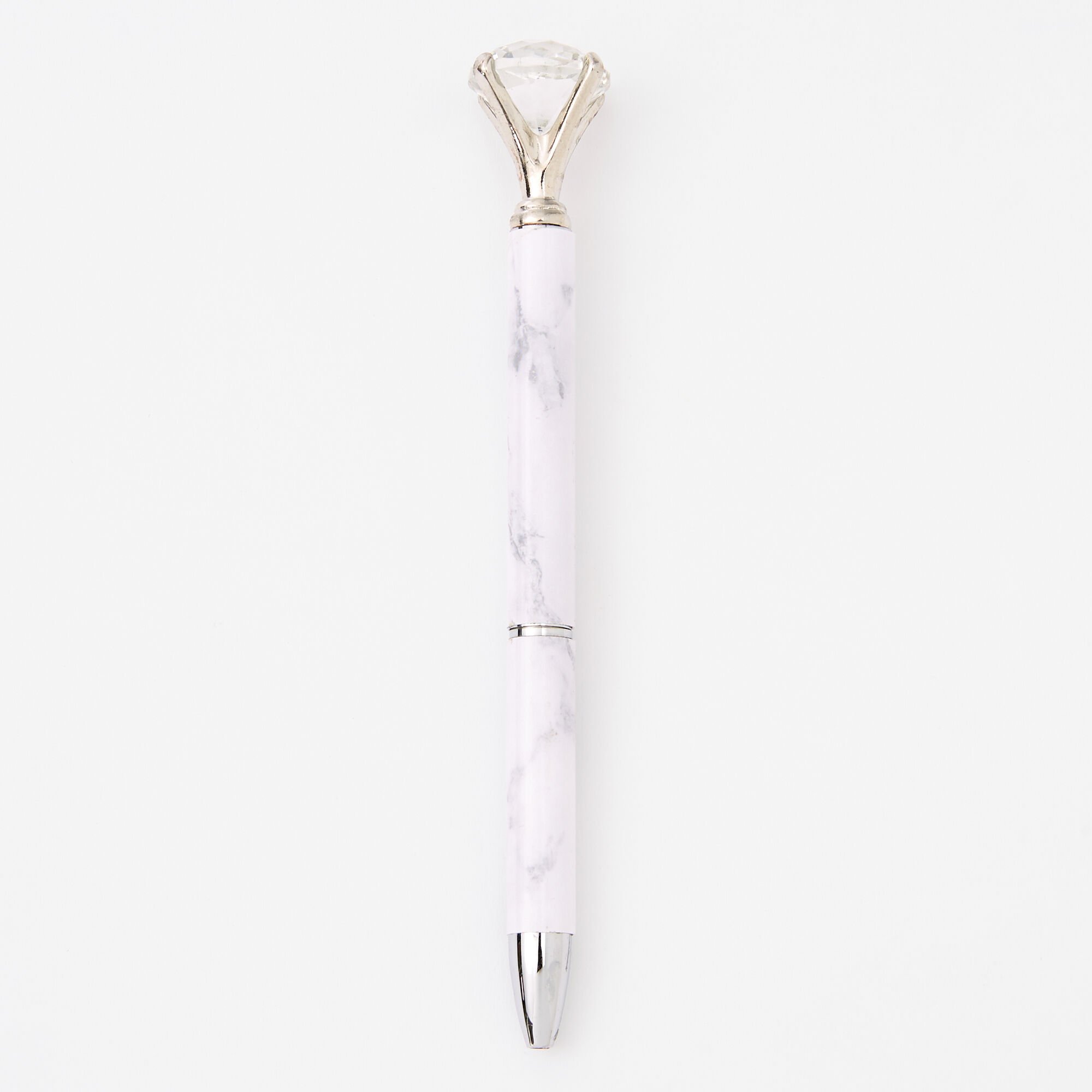 Marbled Diamond Top Pen - Black & White,