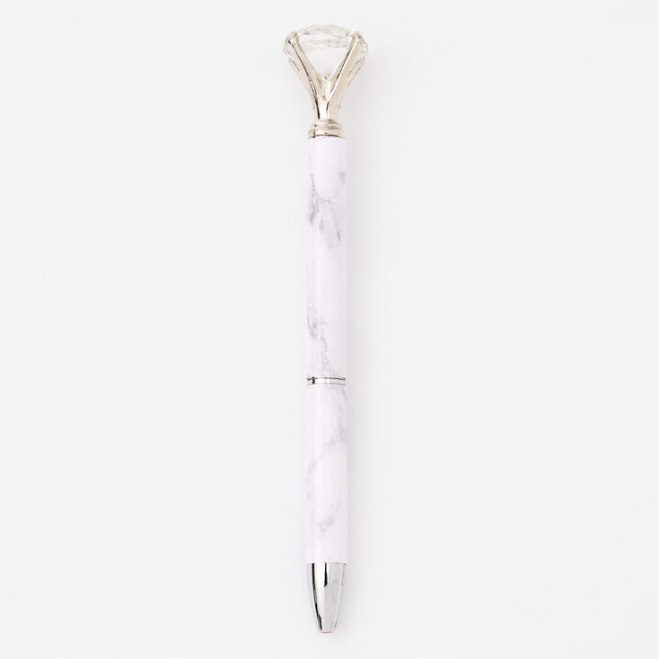 Marbled Diamond Top Pen - Black &amp; White,