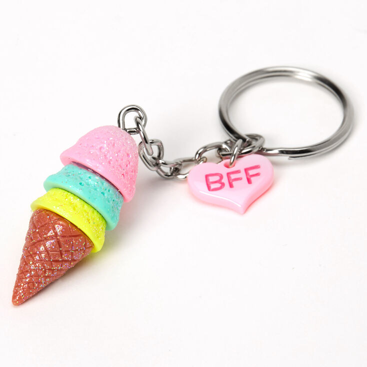 Porte-cl&eacute;s best friends cornets de glace - Lot de 3,