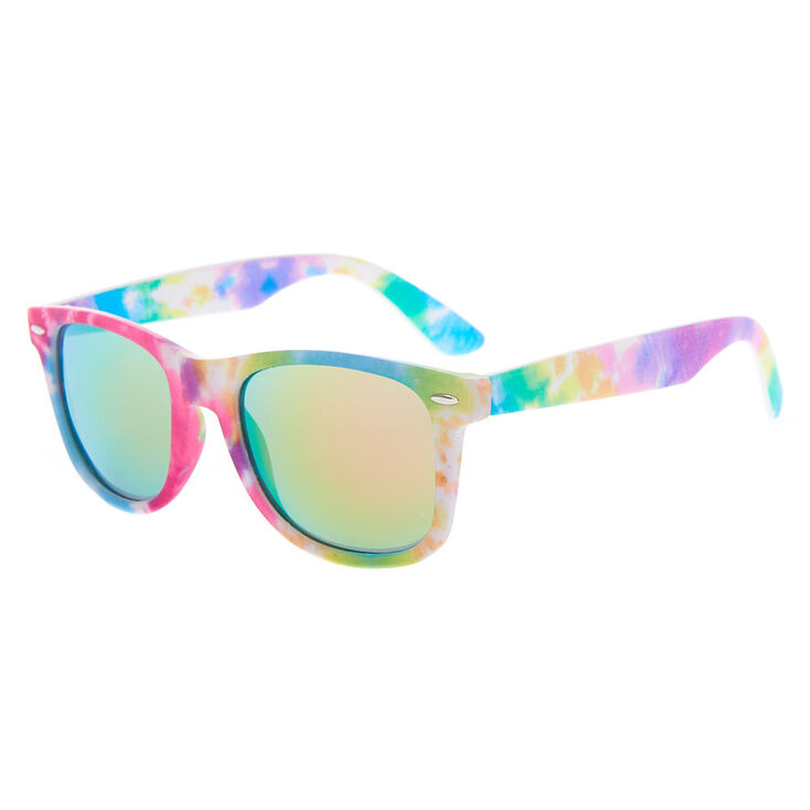 Pastel Rainbow Tie-Dye Retro Sunglasses,