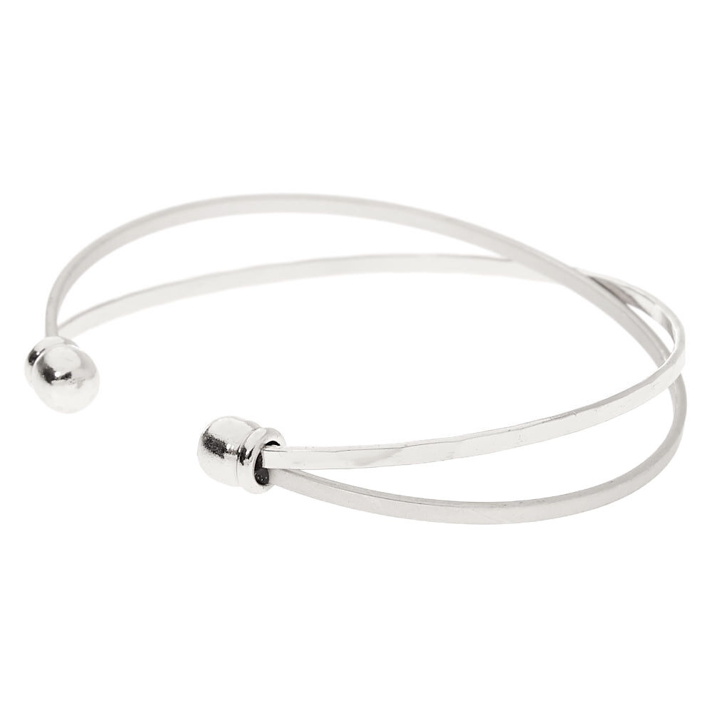 Silver Criss Cross Cuff Bracelet,