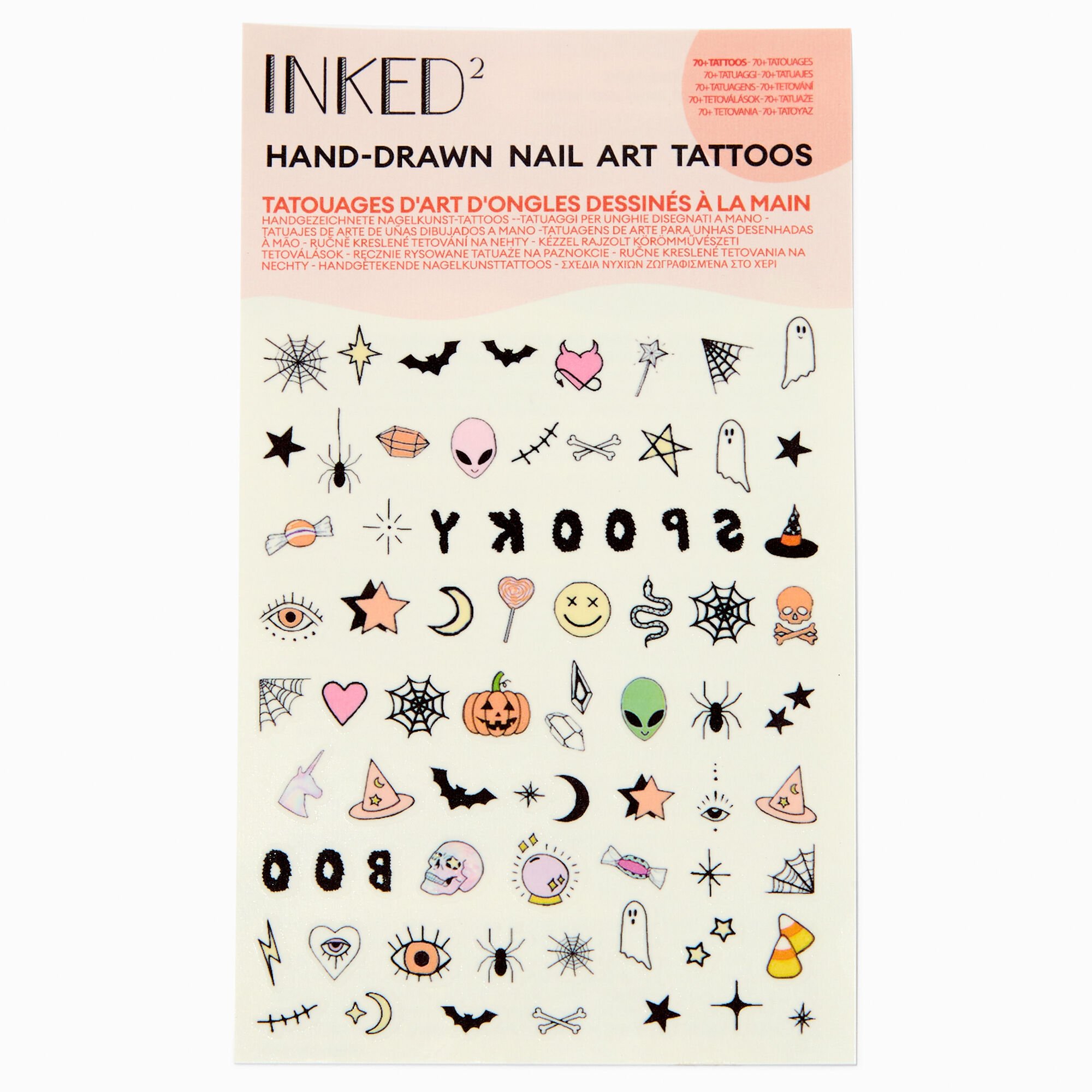INKED by Dani Halloween Hand-Drawn Nail Art Tattoos,