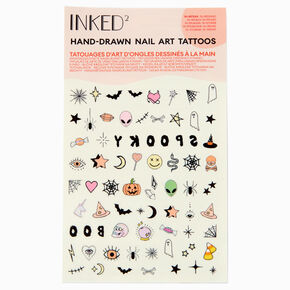 INKED by Dani Halloween Hand-Drawn Nail Art Tattoos,