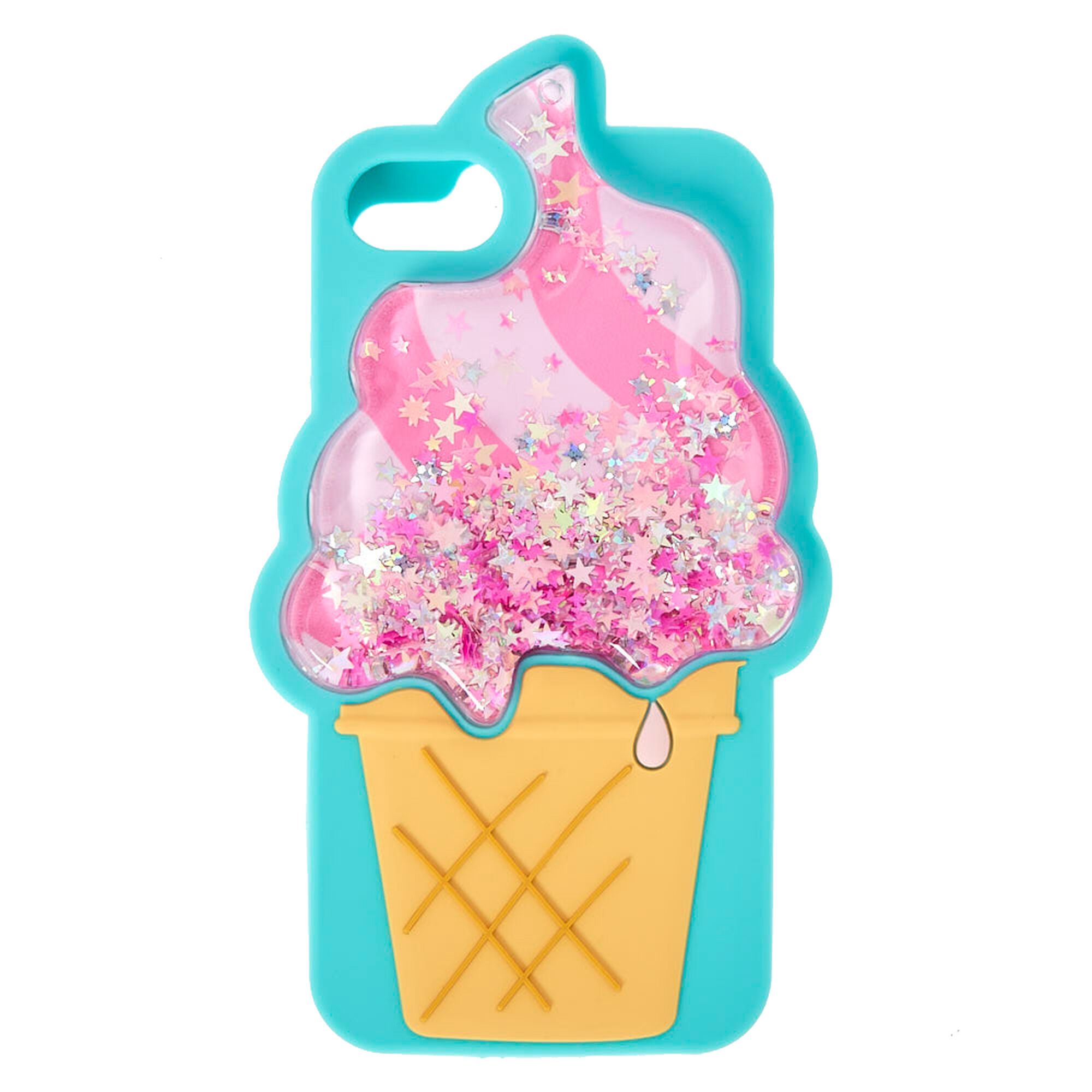 3D Glitter Filled Ice Cream Cone Phone Case | Claire's US