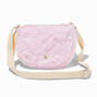 Claire&#39;s Club Furry Pink Bear Crossbody Bag,