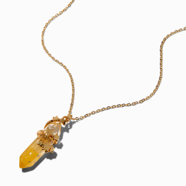 Golden Glow In The Dark Mystical Gem Pendant Necklace