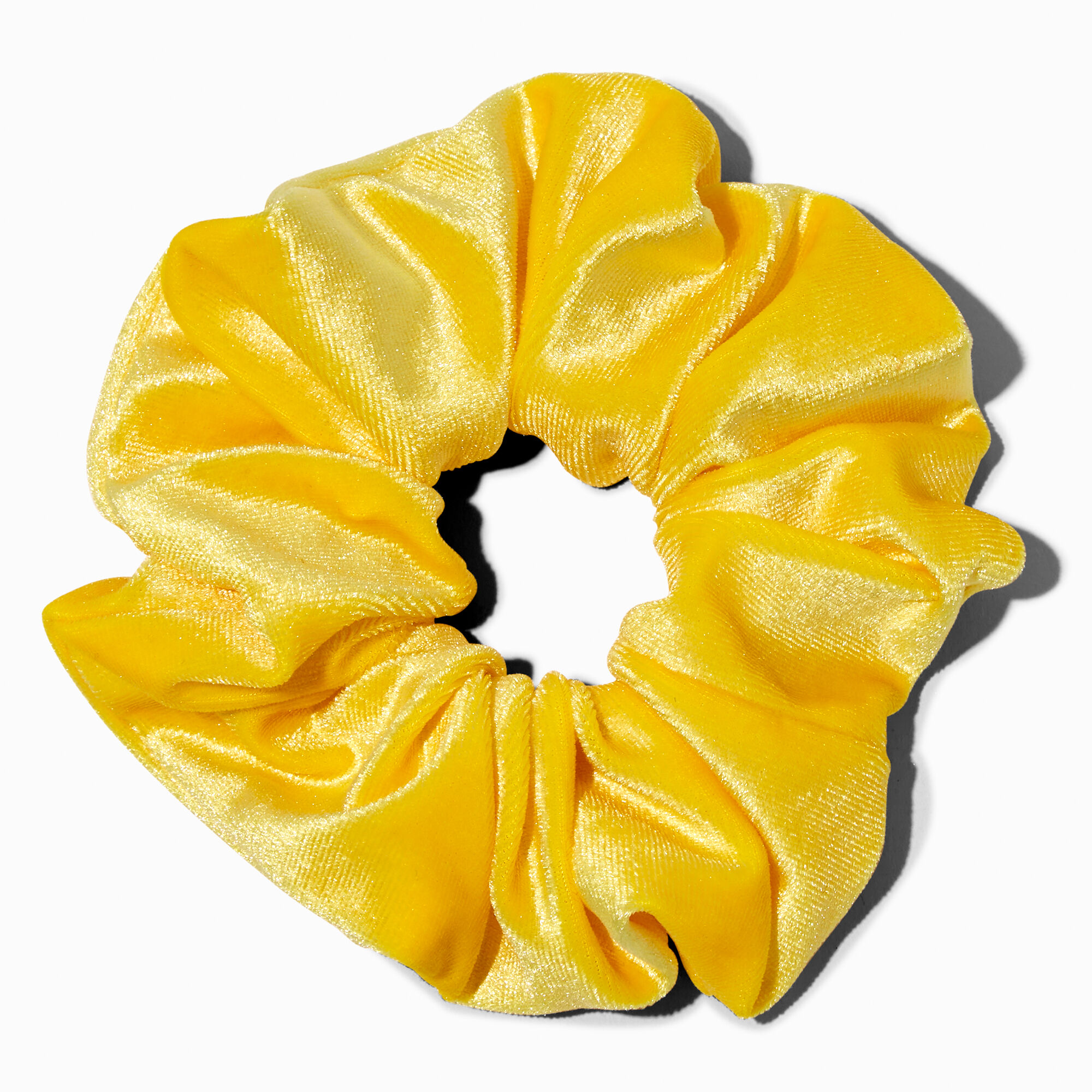 View Claires Medium Flat Velvet Hair Scrunchie Sunny Bracelet Yellow information