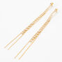 Gold-tone Crystal Columns Linear Drop Earrings,
