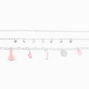 Blush Pink Charm Silver Chain Bracelets - 3 Pack,
