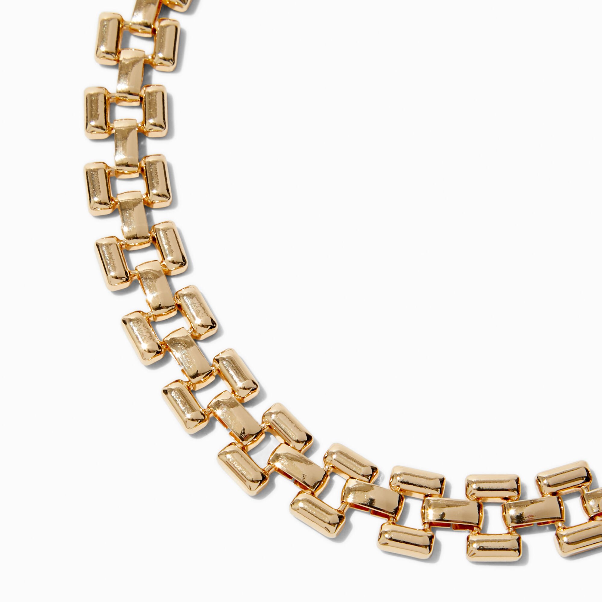 Gold-tone Short Watch Chain Necklace,