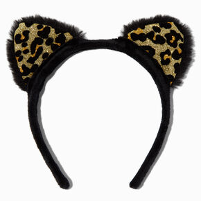 Leopard Print Cat Ears Headband,