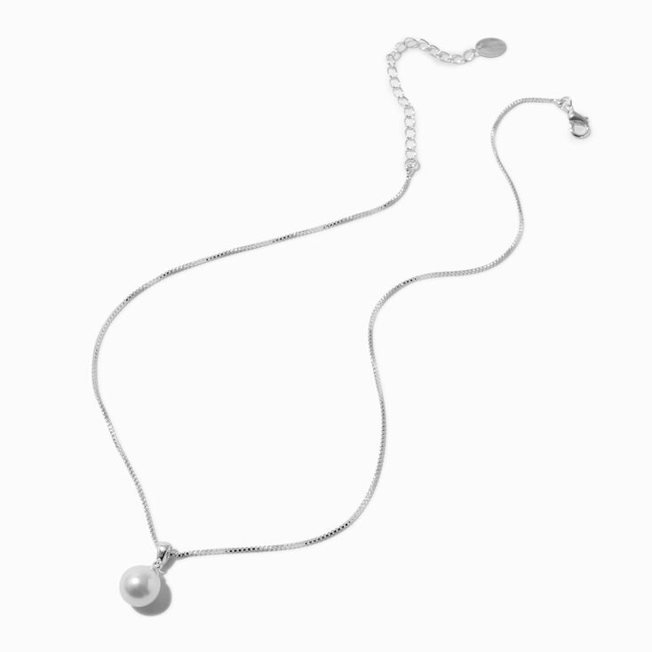 White Pearl 6mm Pendant Necklace,