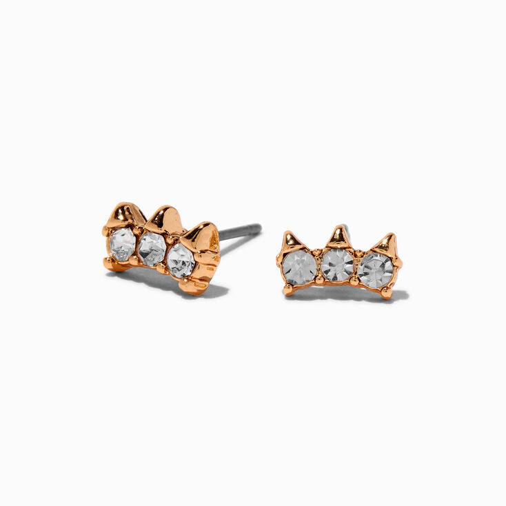 Gold-tone Crystal Spike Stud Earrings,