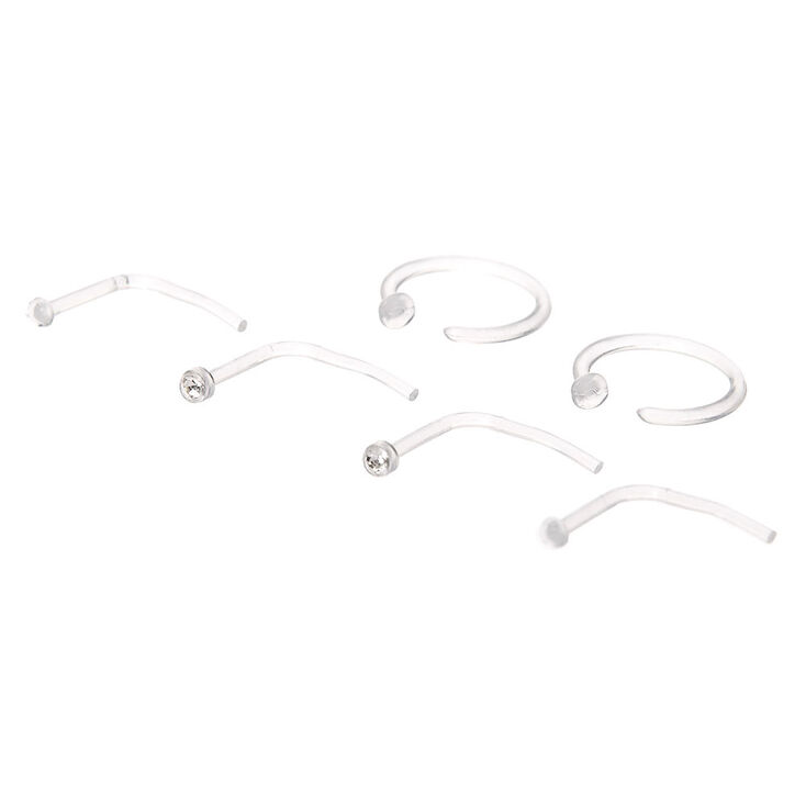 Claire's Anneaux et clous de piercing de nez en BioFlex® designs divers - Lot de 6
