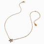 Collier &agrave; pendentif &eacute;toile pav&eacute;e strass couleur argent&eacute;e,
