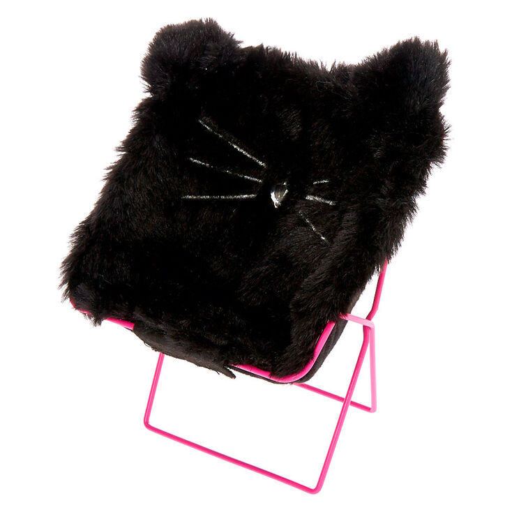 Black Cat Phone Holder Chair Black