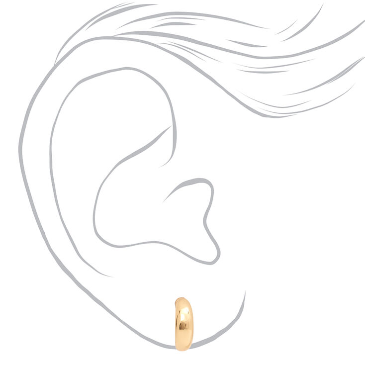 Gold-tone 10MM Half Hoop Earrings,