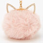 Gold Pom Pom Cat Keyring - Blush Pink,
