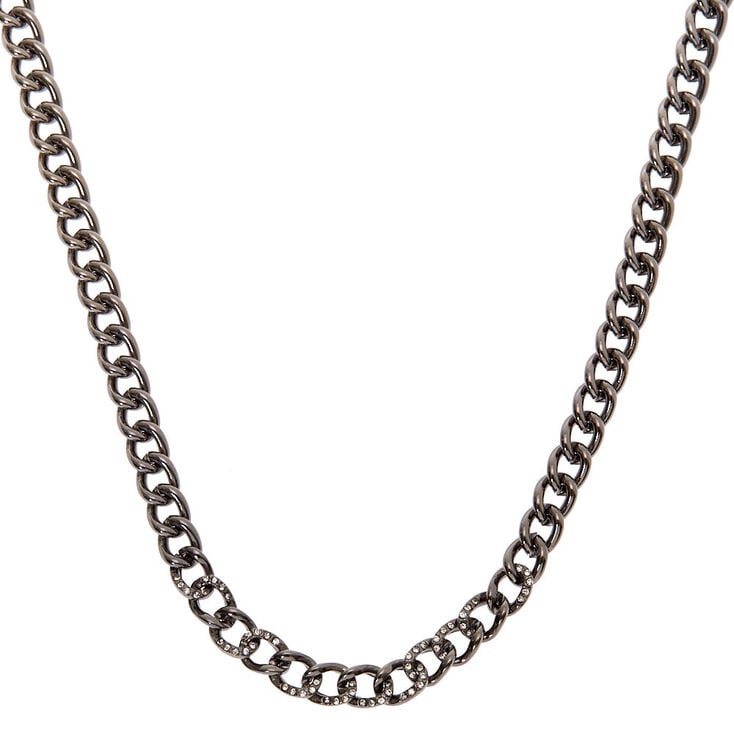 Claire's Collier chaîne couleur hématite