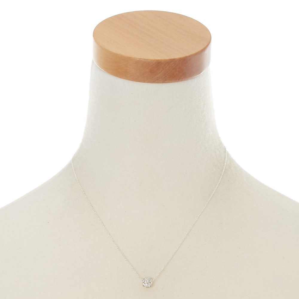 Silver Fireball Pendant Necklace,