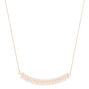 Rose Gold Pearl Double Bar Pendant Necklace,
