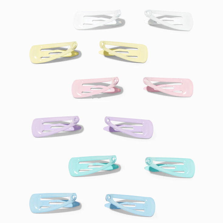 Claire&#39;s Club Pastel Rainbow Mini Snap Hair Clips - 12 Pack,
