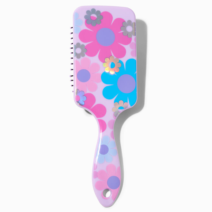 Retro Daisy Purple Paddle Hair Brush,