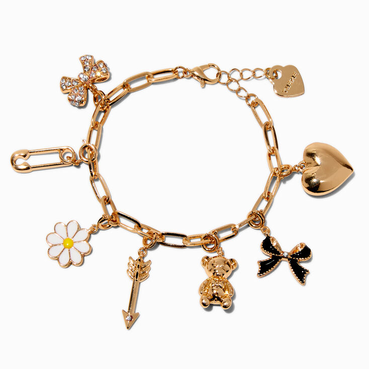 T H E M E x Claire&#39;s Gold-tone Girly Charm Bracelet,