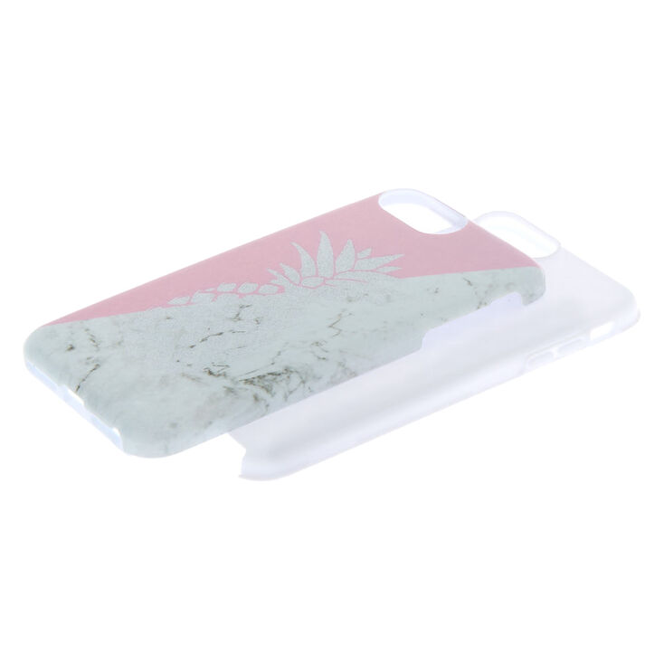 Pink Marble Pineapple Protective Phone Case - Fits iPhone 6/7/8/SE,