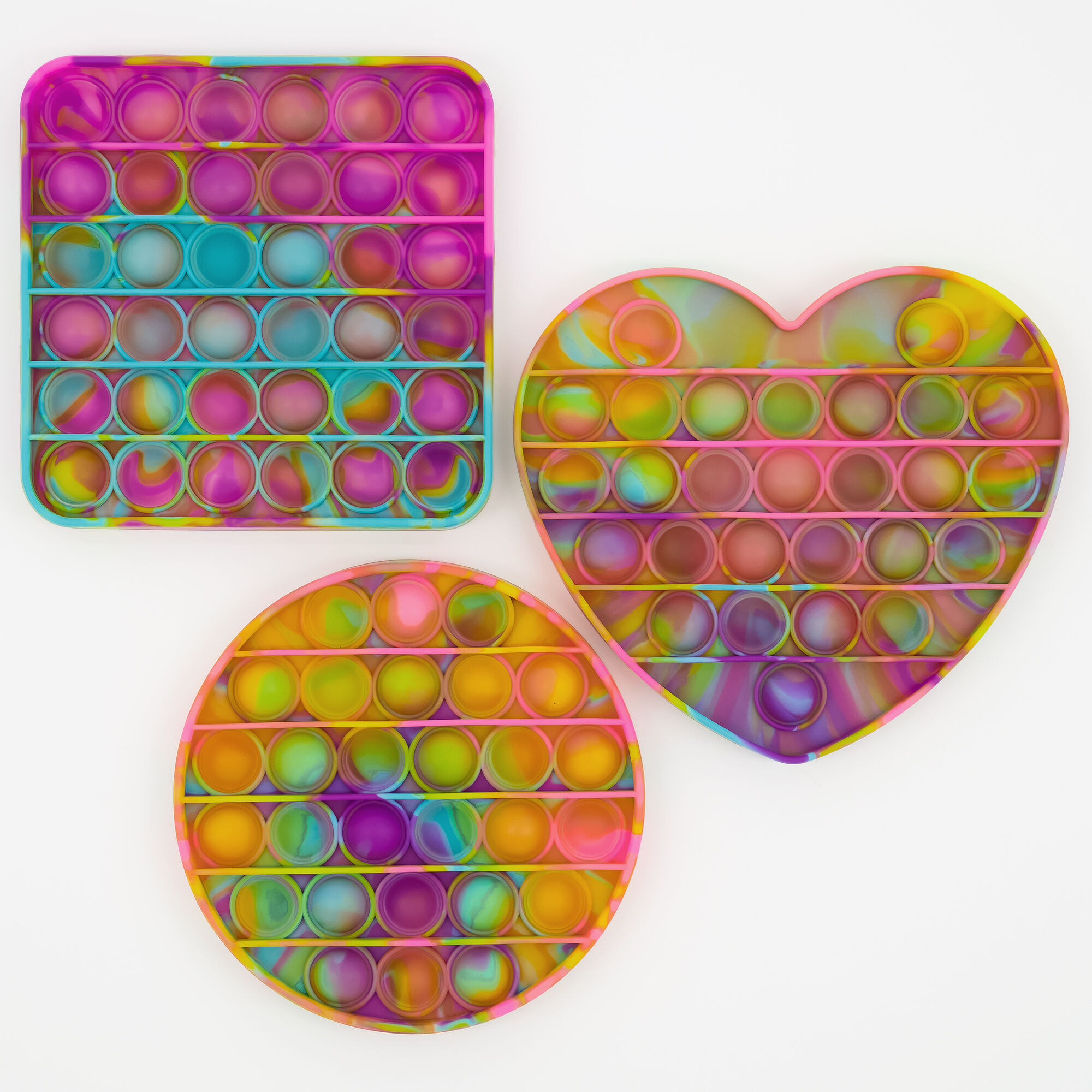 Jouet fidget Push Poppers pastel tie-dye - Les modèles peuvent varier,