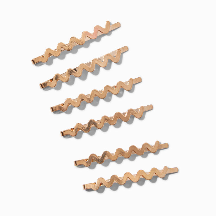Gold-tone Wavy Hair Pins - 6 Pack,