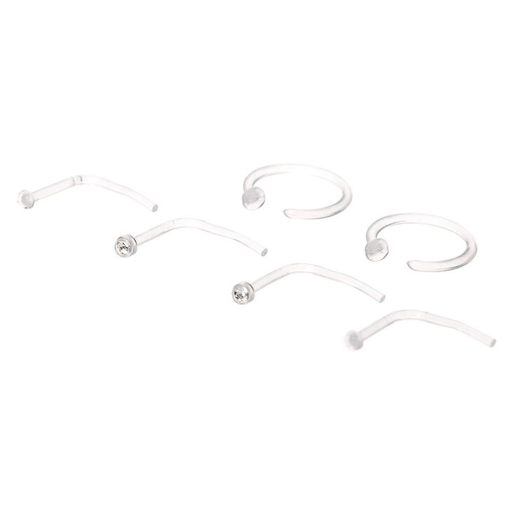 Mixed BioFlex&reg; Stud &amp; Hoop 20G Nose Rings - 6 Pack,