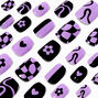 Black &amp; Purple Checkered Coffin Press On Vegan Faux Nail Set - 24 Pack,