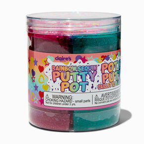Rainbow Sequin Claire&#39;s Exclusive Putty Pot,