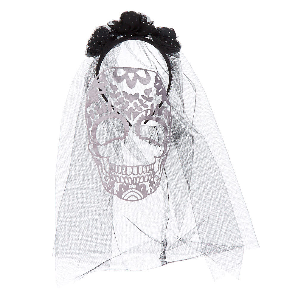 Skeleton Veil Headband - Black,