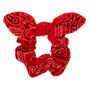 Small Bandana Knotted Bow Hair Scrunchie - Red,