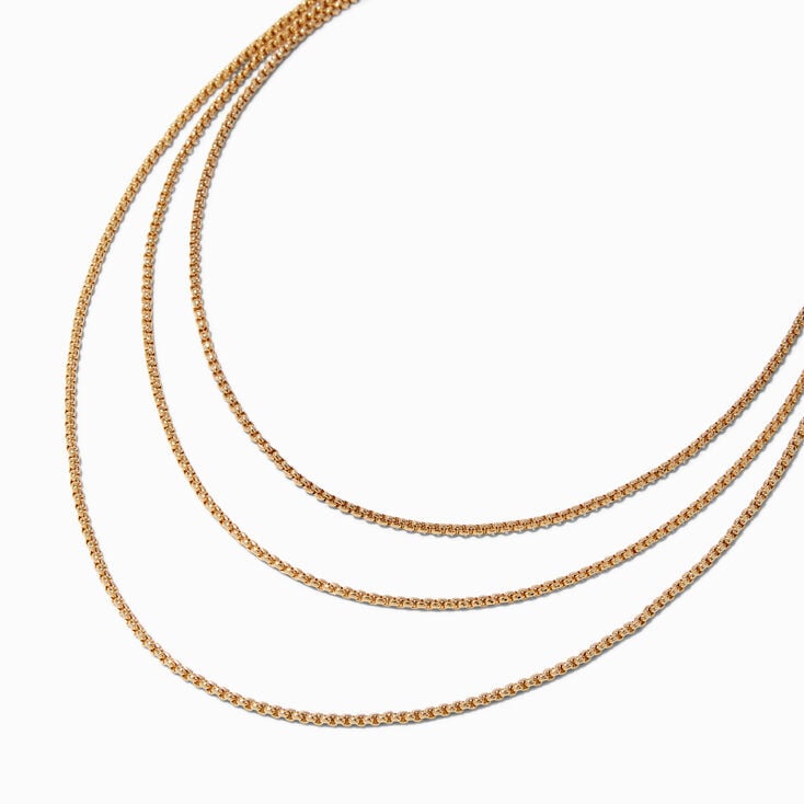 Gold-tone Ball Chain Multi-Strand Necklace,
