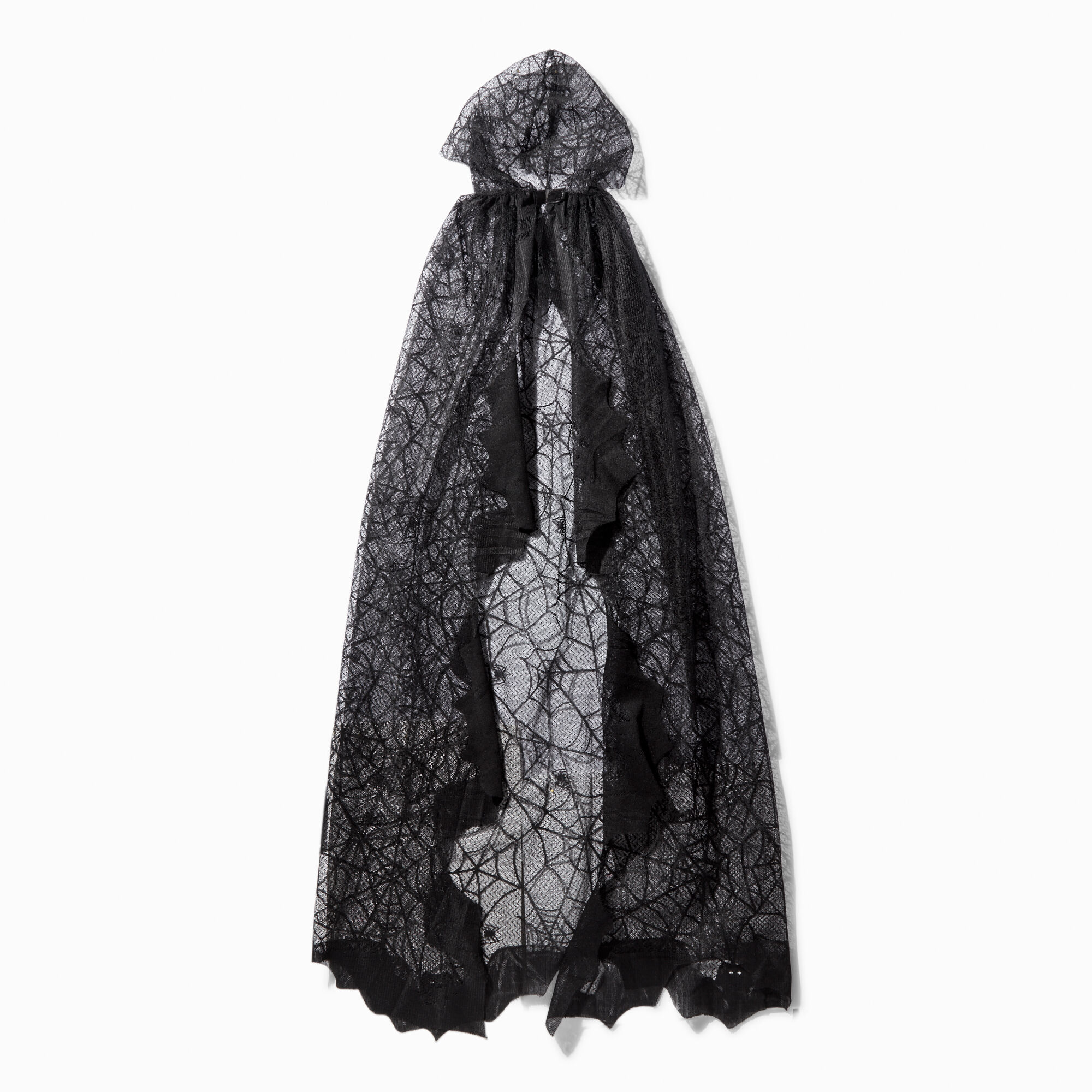 Long Black Lace Spiderweb Costume Cape Claire s