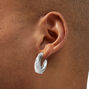 Silver-tone Rhinestone Studded Hoop Earrings,