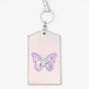 Purple Butterfly Shakey Confetti ID Lanyard,