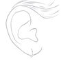 Silver 15MM Textured Hoop Earrings - 6 Pack,