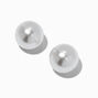 Clous d&#39;oreilles perle d&#39;imitation 20&nbsp;mm couleur argent&eacute;e,