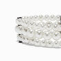 Three-Row Pearl &amp; Hematite Stretch Bracelet,
