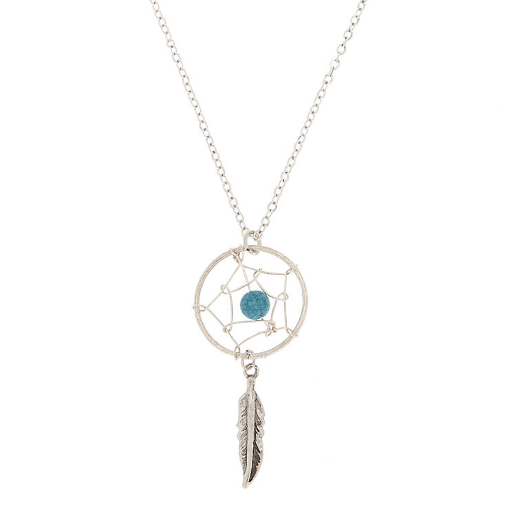 Silver Dreamcatcher Pendant Necklace,