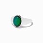 Silver-tone Oval Mood Ring,