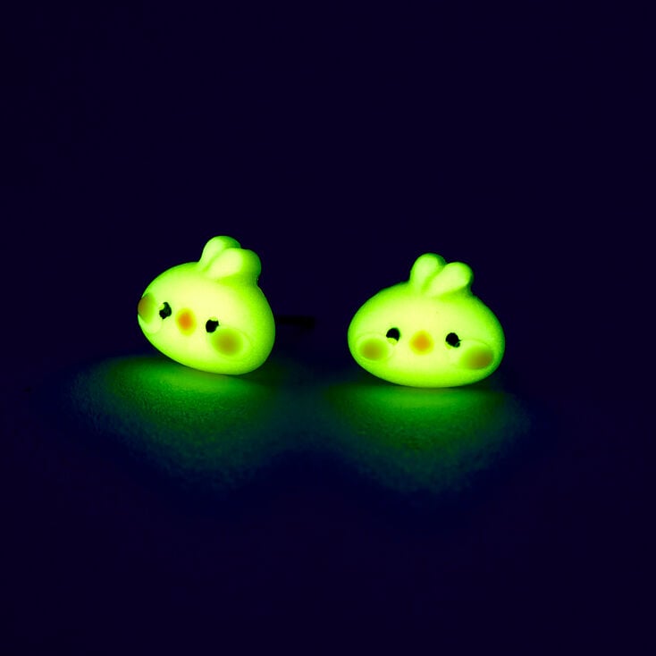 Glow in the Dark Chick Stud Earrings ,