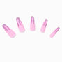 Pink Flame Tip Squareletto Vegan Faux Nail Set - 24 Pack,