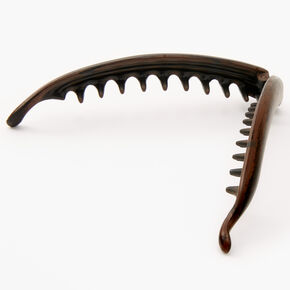 Faux Wood Banana Hair Claw - Brown,