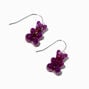 Purple Glitter Color-Changing Gummy Bear 0.5&quot; Drop Earrings,