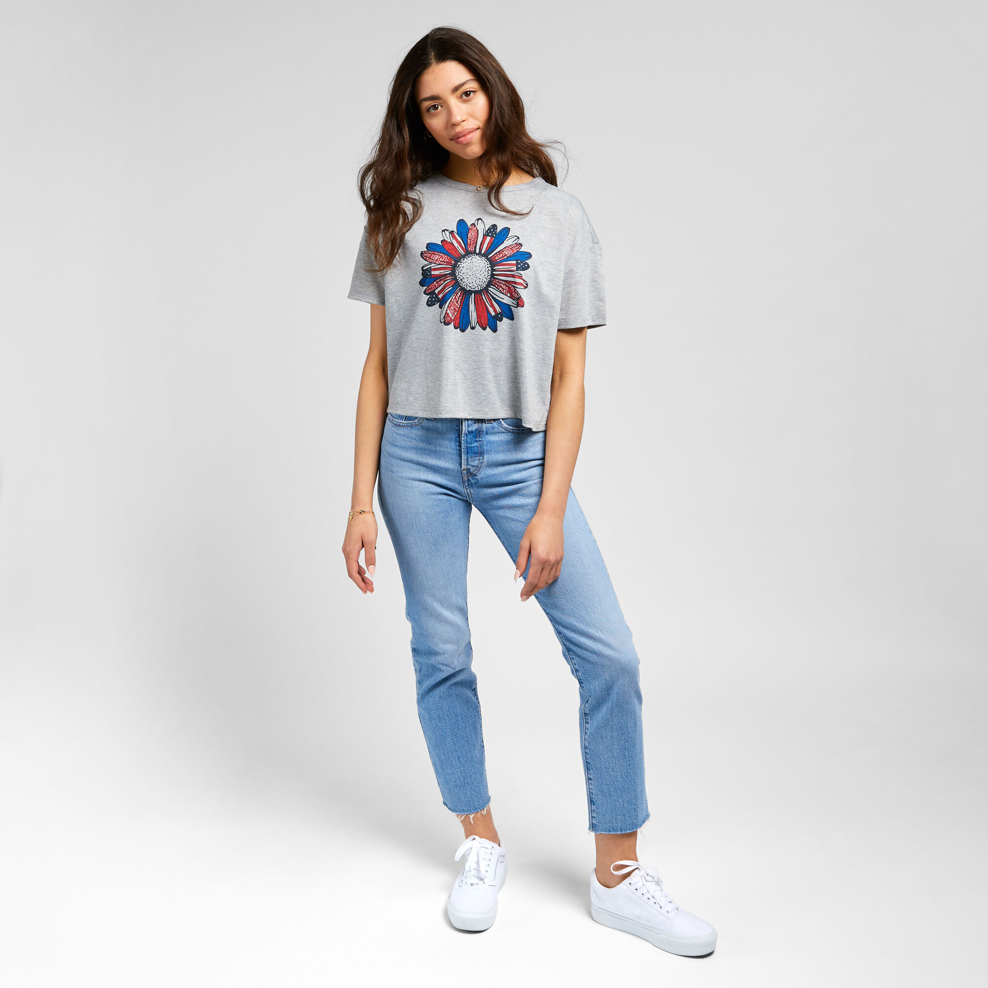 Patriotic Daisy Crop Top,